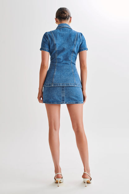 Ellie Denim Mini Etek