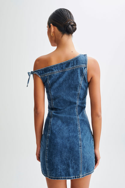 Baker Düşük Omuz Denim Mini Elbise