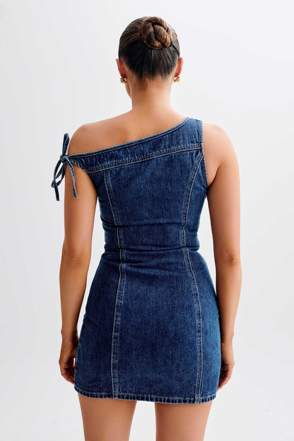 Baker Düşük Omuz Denim Mini Elbise