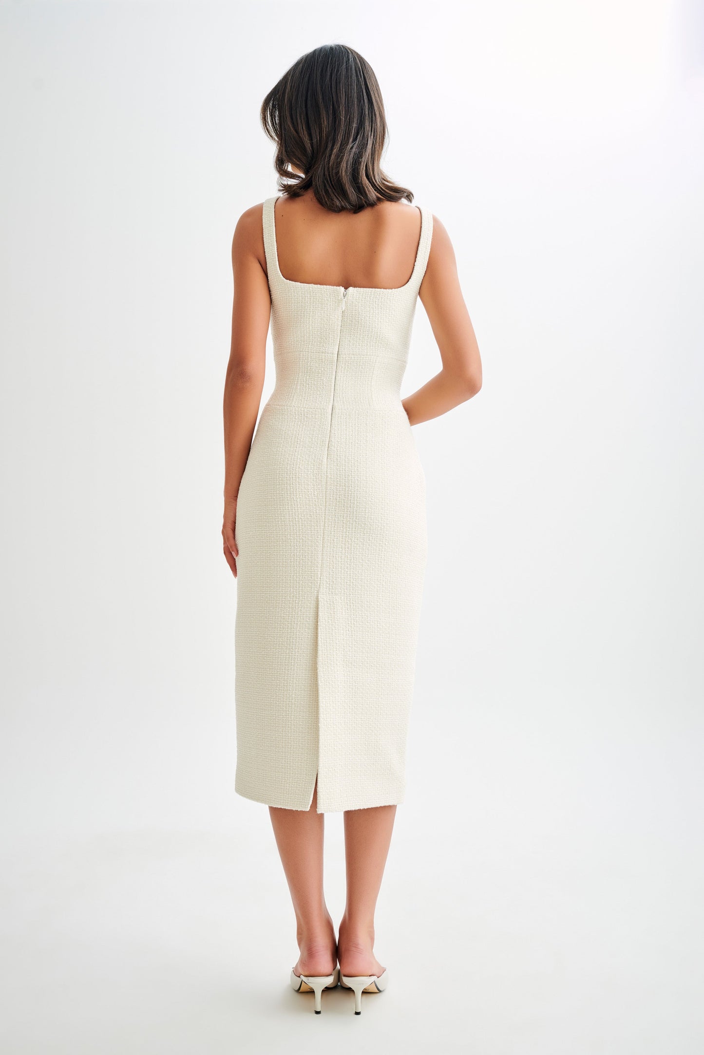 Calder Tweed Midi Elbise