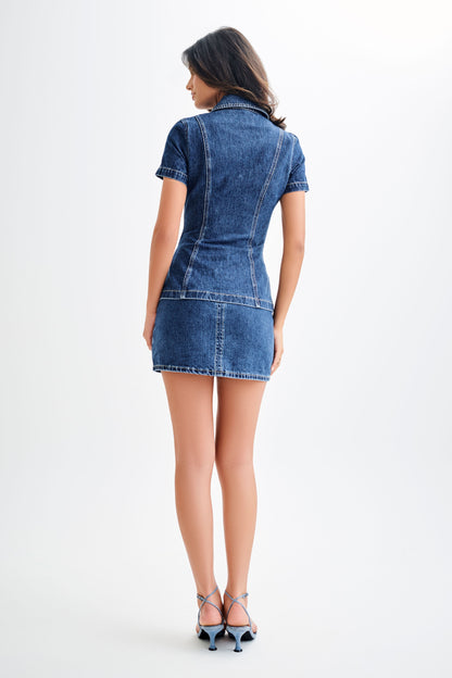 Ellie Denim Mini Etek