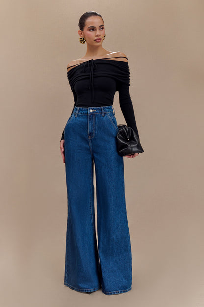 Jen Geniş Paça Flare Denim Jeans