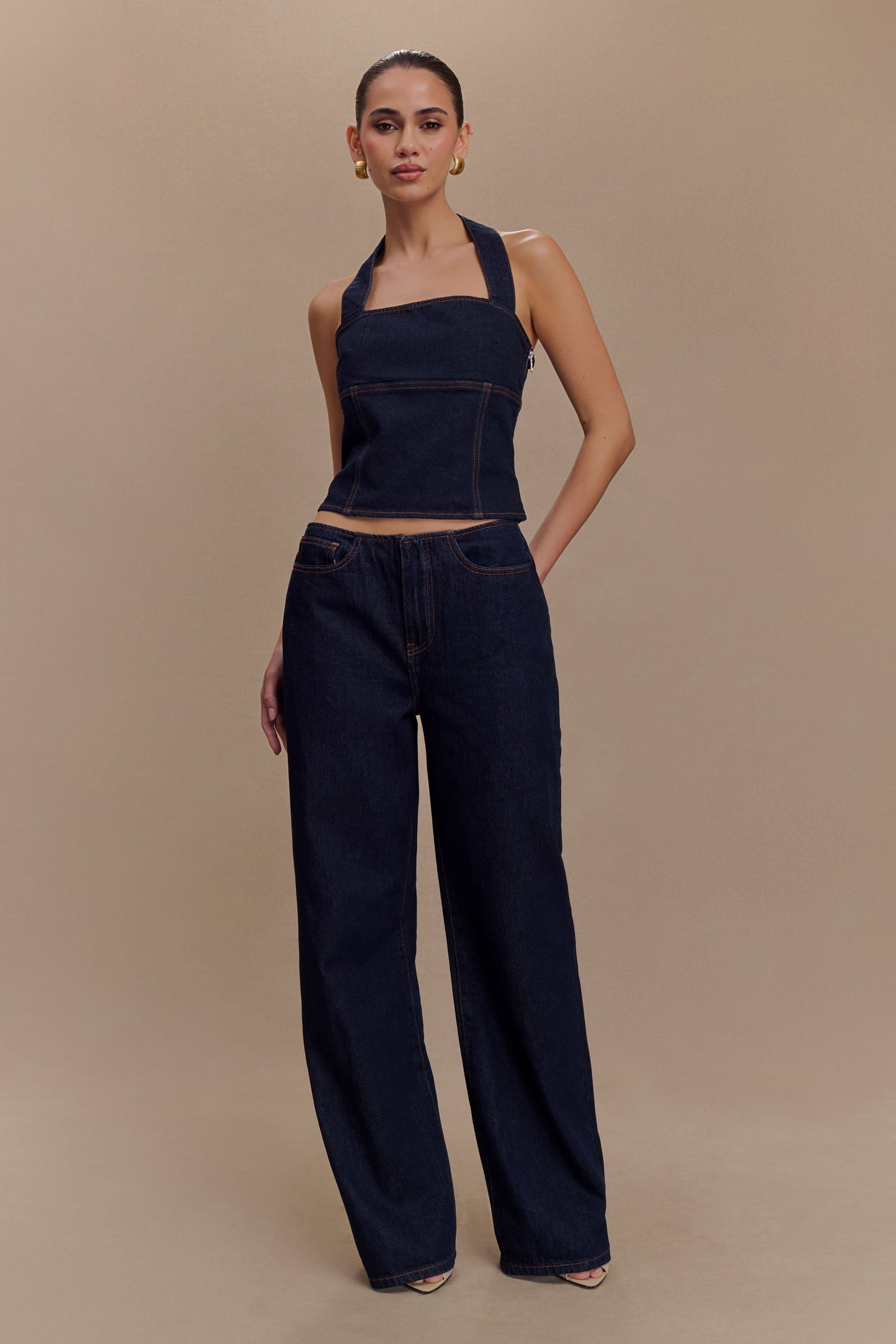 Caitlin Mid Bel Denim Flare Jeans