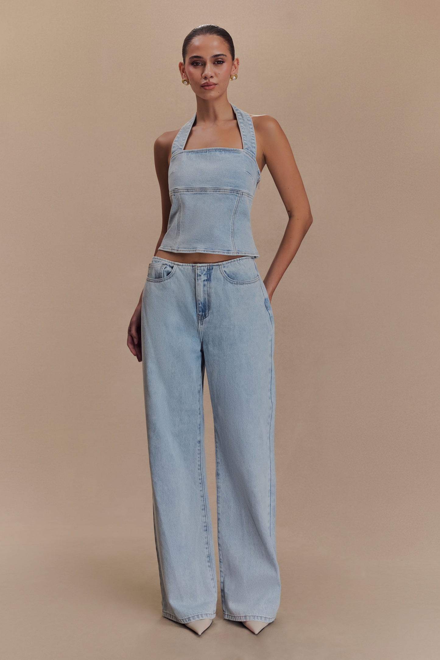 Caitlin Mid Bel Denim Flare Jeans