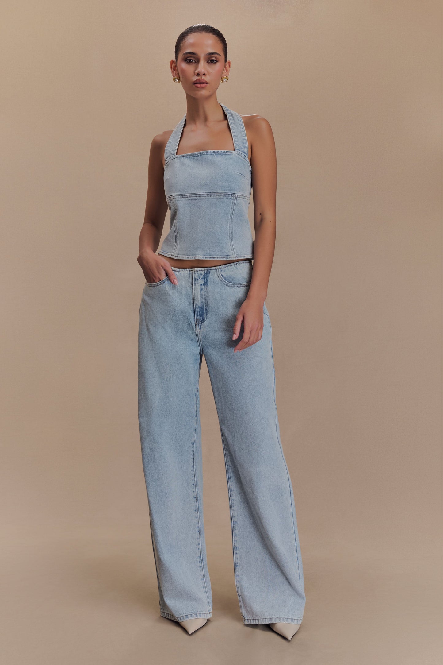 Caitlin Mid Bel Denim Flare Jeans