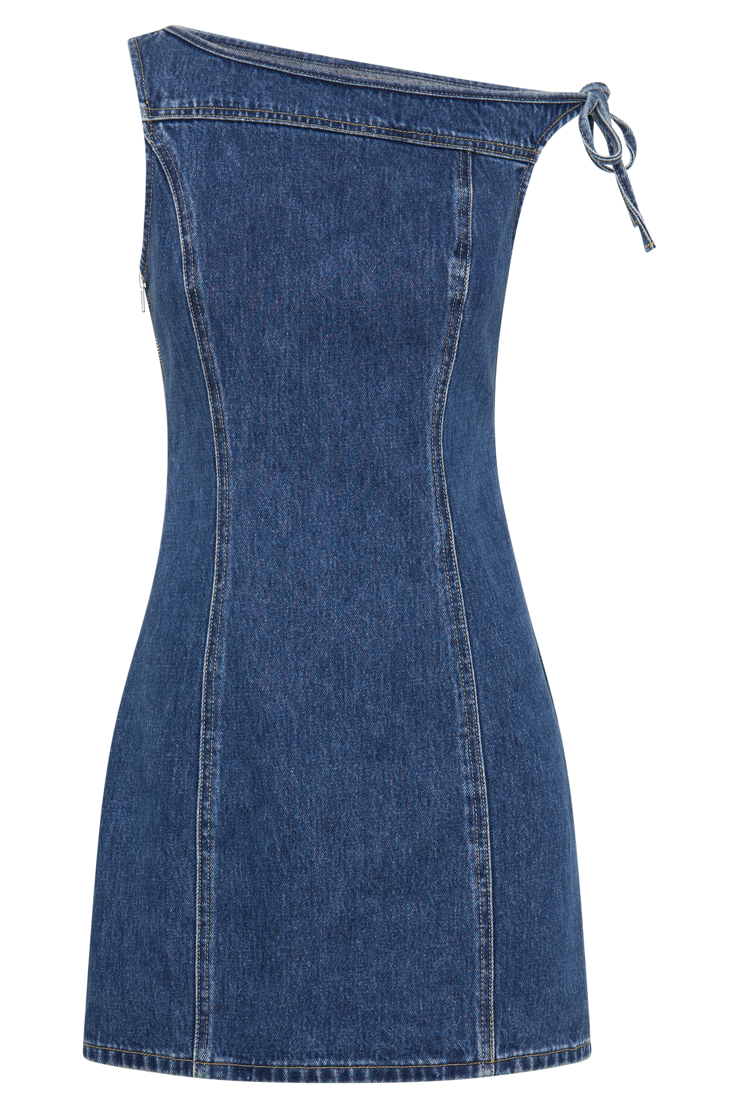 Baker Düşük Omuz Denim Mini Elbise