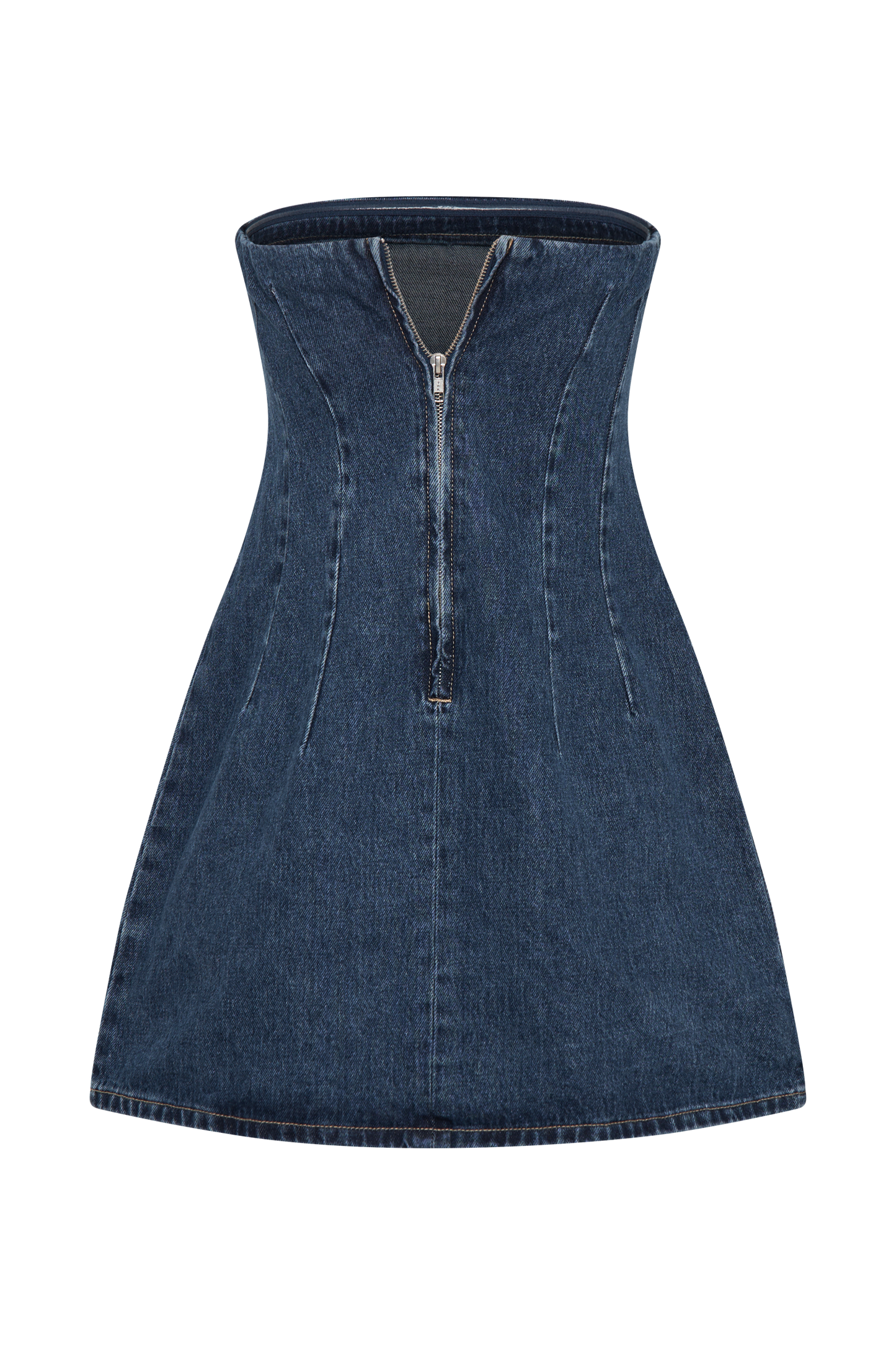 Cecily Straplez Denim Mini Elbise