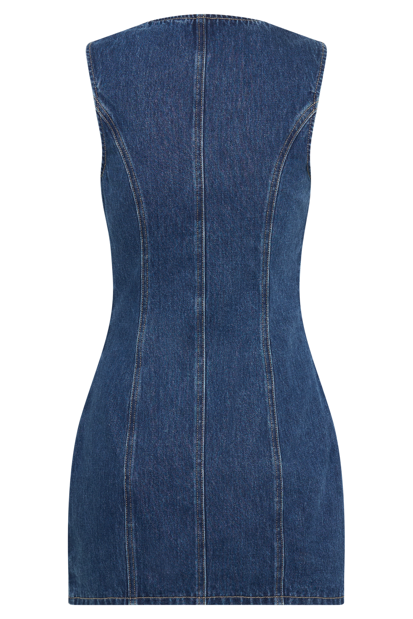 Jane Düğmeli Denim Mini Elbise