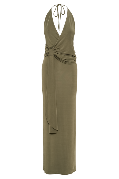 TYLA Drapeli Slinky Halter Maxi Elbise