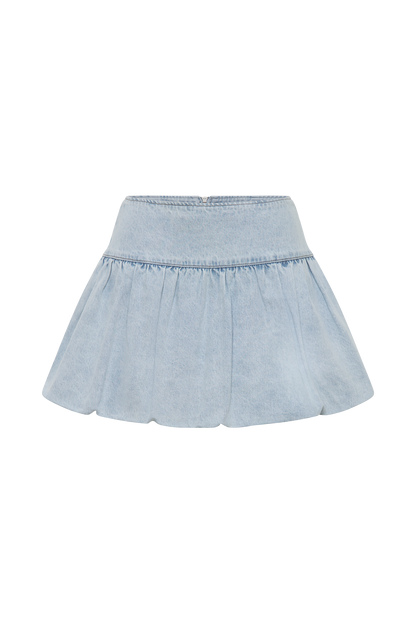 Genia Baloncuklu Denim Mini Etek