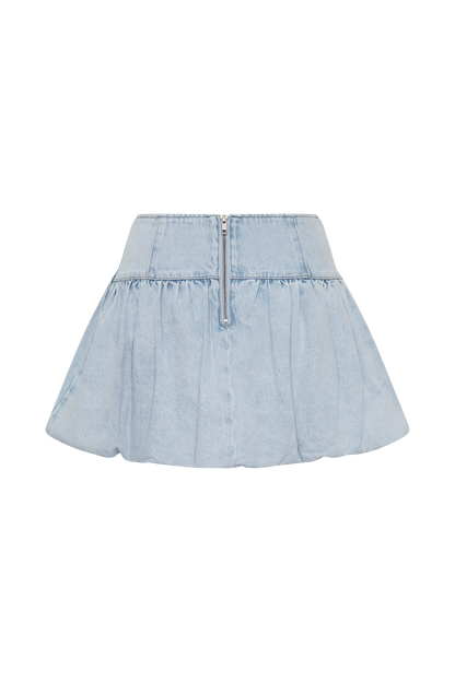 Genia Baloncuklu Denim Mini Etek