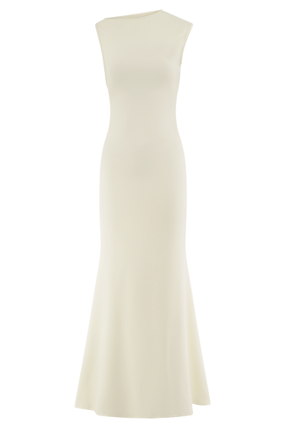 KATERINA Scuba Jersey Cut Out Maxi Elbise