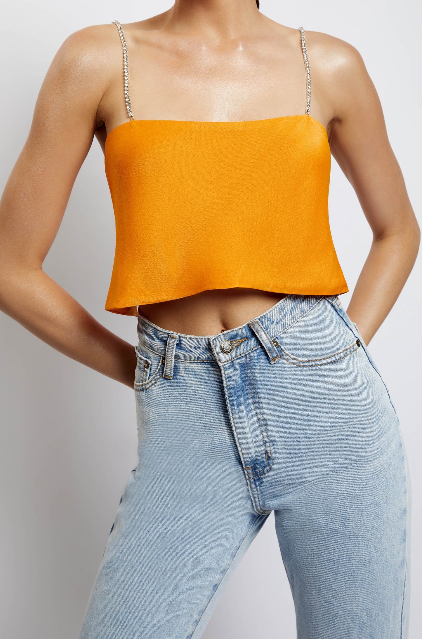 Dayana Düz Kesim Crop Top