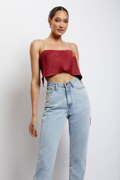 Dayana Düz Kesim Crop Top