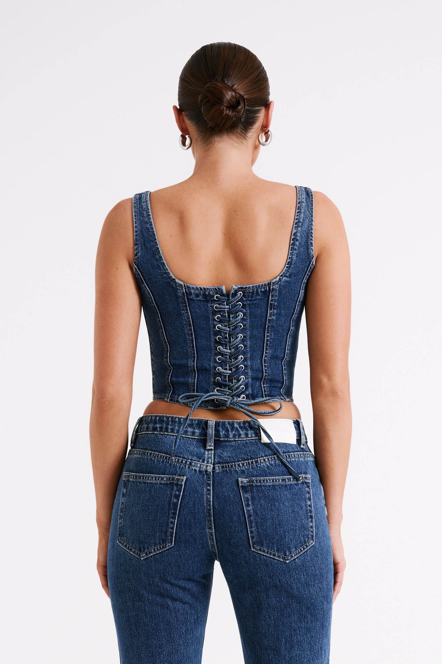 Bianca Denim Bağcıklı Korse