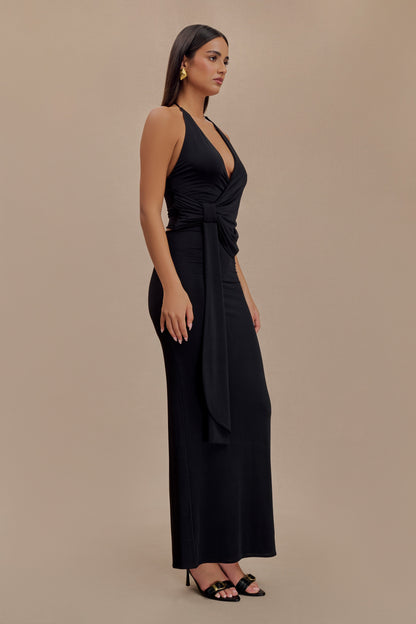 TYLA Drapeli Slinky Halter Maxi Elbise